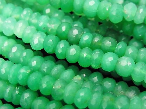 Chrysoprase AAA--AA++ Faceted Button Roundel  half or 1strand (aprx.14inch/34cm)