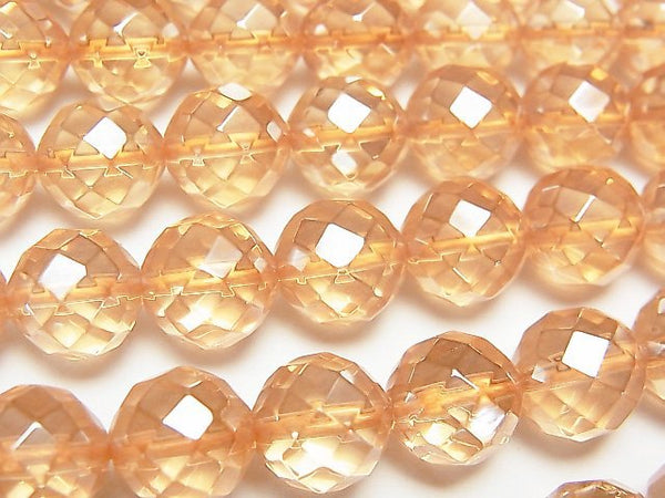 [Video]Golden Aura Crystal Quartz 64Faceted Round 10mm half or 1strand beads (aprx.14inch/35cm)