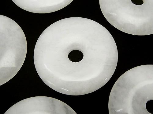 2 pcs $4.79! White Jade Coin (Donut) 30 x 30 x 5 mm 2 pcs