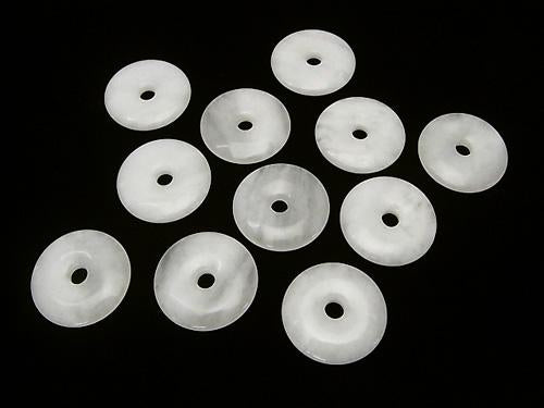 2 pcs $4.79! White Jade Coin (Donut) 30 x 30 x 5 mm 2 pcs