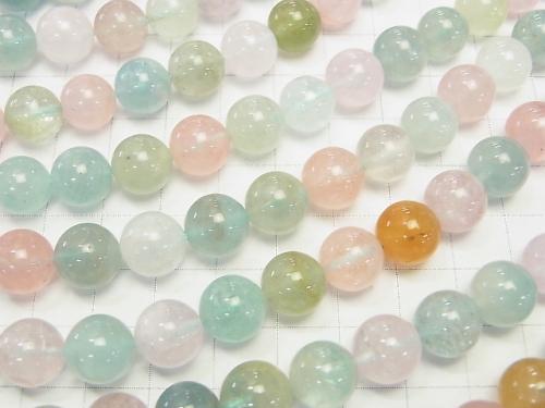 High Quality Beryl Mix (Multi Color Aquamarine) AAA Round 10 mm 1/4 or 1strand (aprx.15 inch / 37 cm)