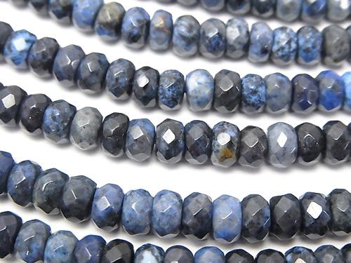 Dumortierite  Faceted Button Roundel 6x6x3mm half or 1strand (aprx.15inch/38cm)
