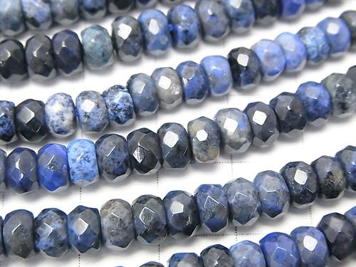 Dumortierite  Faceted Button Roundel 6x6x3mm half or 1strand (aprx.15inch/38cm)