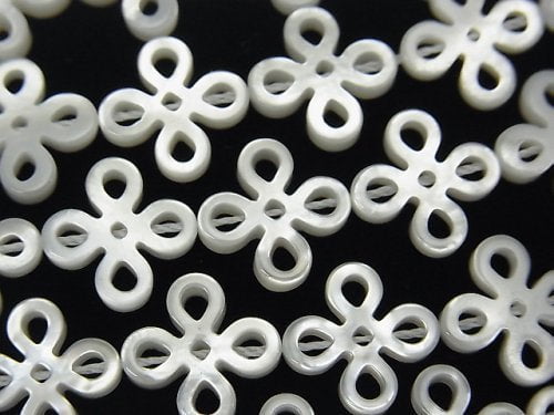 High Quality White Shell Openwork Motif 13x13x2mm 1/4 or 1strand beads (aprx.15inch/37cm)