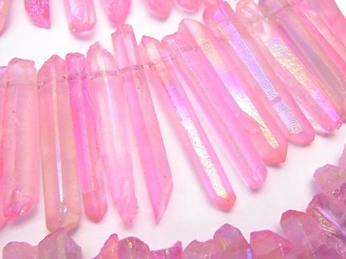 1strand $11.79! Crystal Natural Point Cut AB Coating Pastel Pink 1strand (aprx.15inch / 38cm)
