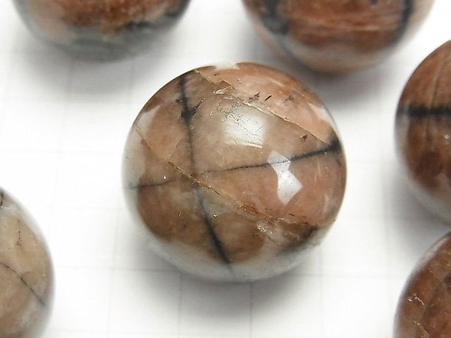 High quality Chiastolite Sphere, Round 30mm 1pc