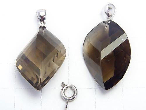 High Quality Smoky Crystal Quartz AAA Multiple Facets included Pendant [S] [M] Silver 925