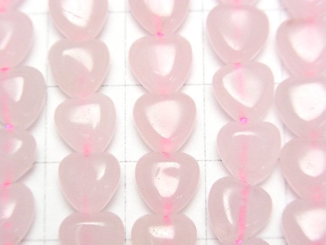 Rose Quartz AA++ Vertical Hole Heart 8x8x5mm 1strand beads (aprx.15inch/37cm)