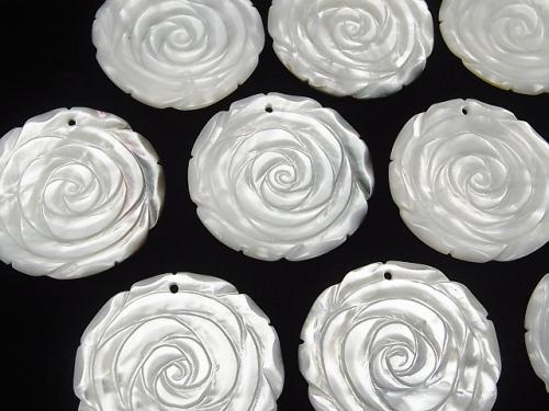 High Quality White Shell AAA Rose 40mm 1pc $4.79