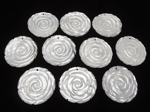 High Quality White Shell AAA Rose 40mm 1pc $4.79