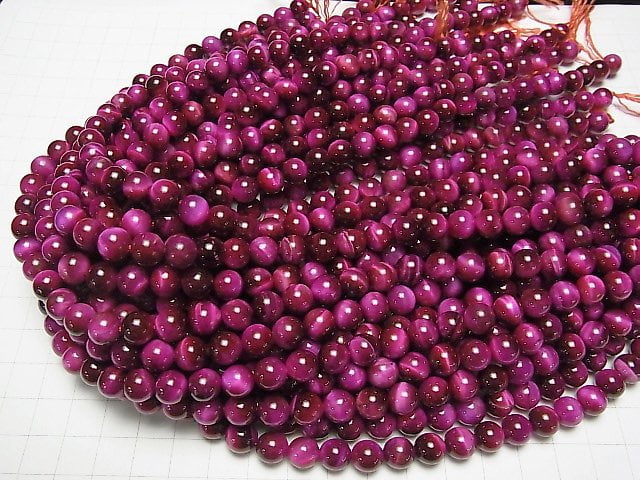 1strand $9.79! Pink color Tiger's Eye AA + Round 8mm 1strand beads (aprx.15inch / 38cm)