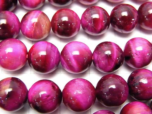 Pink Color Tiger Eye AA + Round 10mm half or 1strand (aprx.14inch / 35cm)