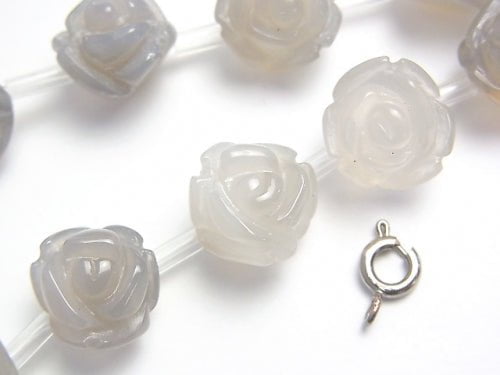 Gray Onyx Rose [8mm][10mm][12mm] half or 1strand beads (aprx.15inch/38cm)