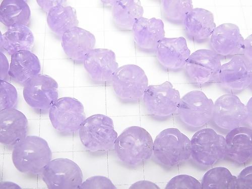Lavender Amethyst AAA - AA ++ Skull Vertical Hole [10 mm] [12 mm] half or 1 strand (aprx. 15 inch / 38 cm)