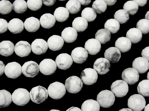1strand $8.79! Howlite Magnesite  64Faceted Round 8mm 1strand (aprx.15inch/37cm)