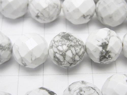 Howlite Magnesite  64Faceted Round 14mm half or 1strand (aprx.15inch/36cm)