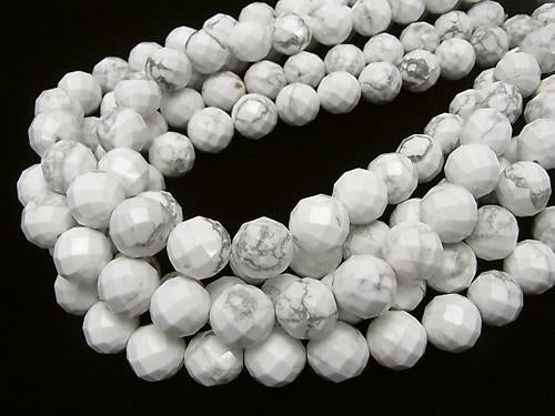 Howlite Magnesite  64Faceted Round 14mm half or 1strand (aprx.15inch/36cm)