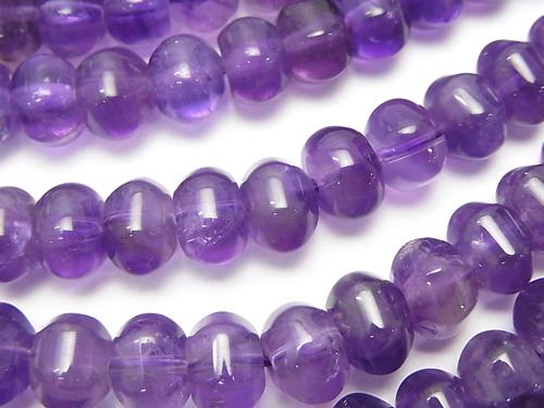 Amethyst AA++ 6Faceted Faceted Button Roundel 8x8x5mm half or 1strand (aprx.15inch/38cm)
