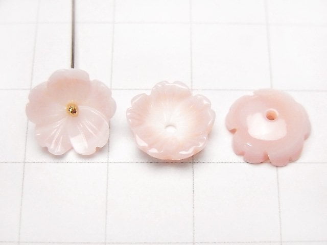 [Video] Queen Conch Shell AA++ 3D Flower 10x10x1.5mm Center Hole 4pcs