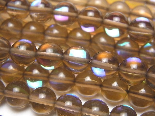 [Video]Brown Luna Flash Round 8mm 1strand beads (aprx.15inch/37cm)