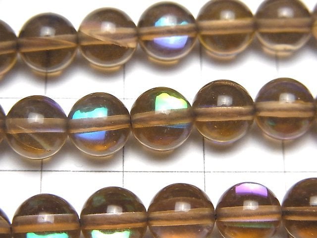 [Video]Brown Luna Flash Round 8mm 1strand beads (aprx.15inch/37cm)