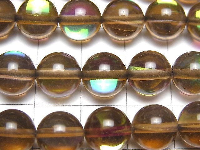 [Video]Brown Luna Flash Round 10mm 1strand beads (aprx.15inch/36cm)