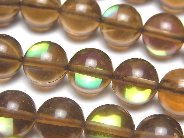 [Video]Brown Luna Flash Round 12mm 1strand beads (aprx.15inch/36cm)