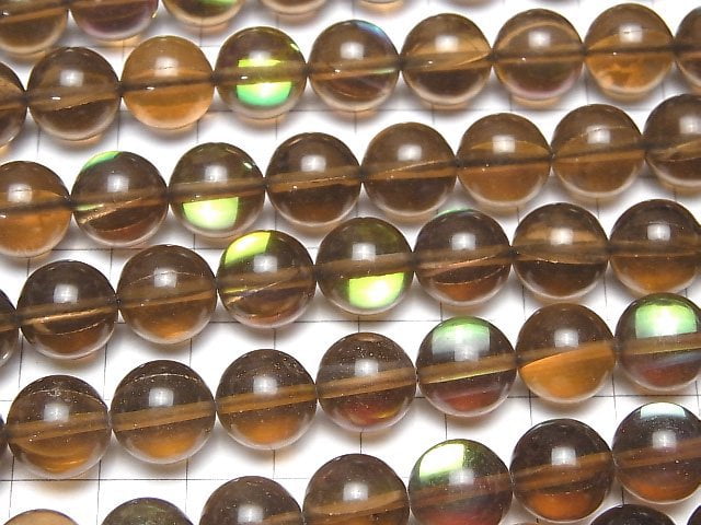 [Video]Brown Luna Flash Round 12mm 1strand beads (aprx.15inch/36cm)
