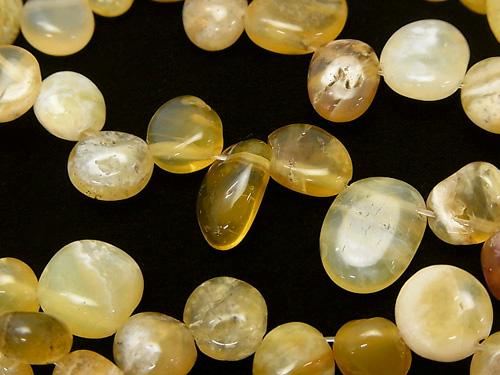 1strand $6.79! Yellow Opal AA Flat Nugget Top Side Drilled Hole 1strand (aprx.14inch / 35cm)