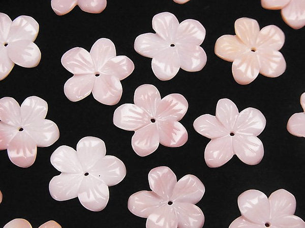 [Video] Queen Conch Shell AAA - AAA- Flower Carving 15mm Center hole 3pcs