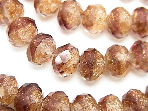 Lampwork Beads Faceted Button Roundel 10 x 10 x 7 mm [wine red] half or 1 strand (aprx.14 inch / 34 cm)