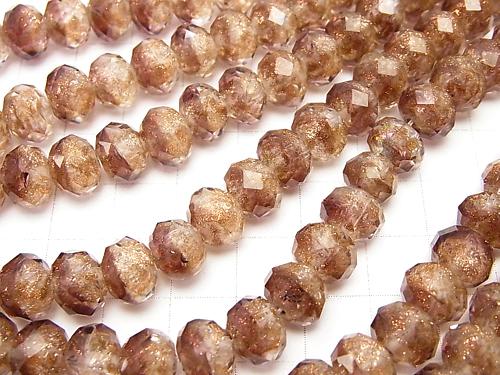 Lampwork Beads Faceted Button Roundel 10 x 10 x 7 mm [wine red] half or 1 strand (aprx.14 inch / 34 cm)