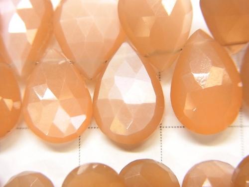 High Quality Orange Moon Stone AAA Pear shape Faceted Briolette 1/4 or 1strand (aprx.8inch / 20 cm)