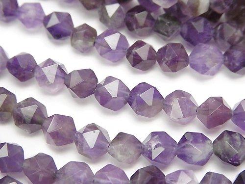 Stripe Amethyst 20Faceted Round 6mm 1strand beads (aprx.15inch / 37cm)