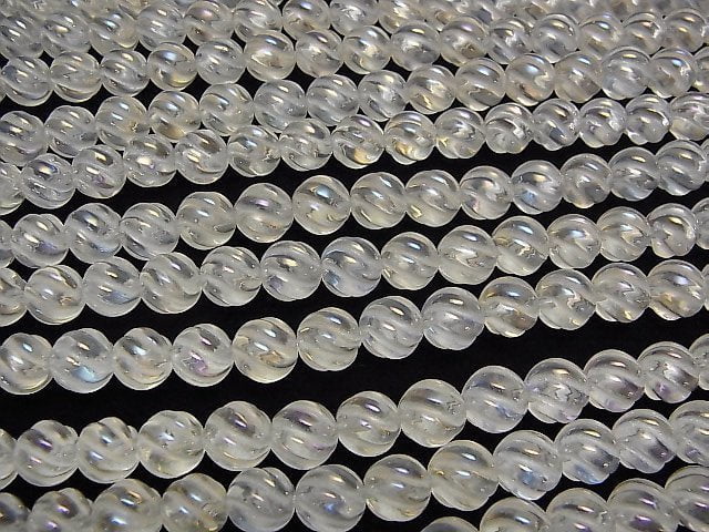 Aqua Crystal Round 8mm S line Twist half or 1strand beads (aprx.15inch / 38cm)