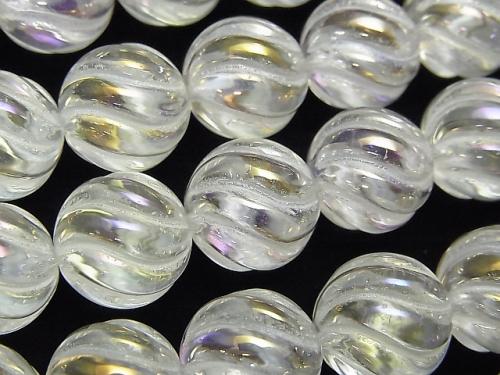 Aqua Crystal Round 12 mm S-line Twist 1/4 or 1 strand beads (aprx.15 inch / 38 cm)