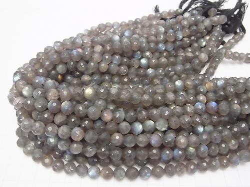 High Quality Labradorite AAA-AAA- Faceted Round 5-8mm  1/4 or 1strand (aprx.14inch/34cm)