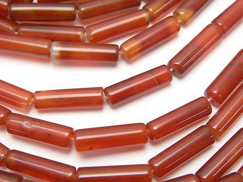 Red Agate Tube 13x4x4mm 1strand beads (aprx.15inch/36cm)