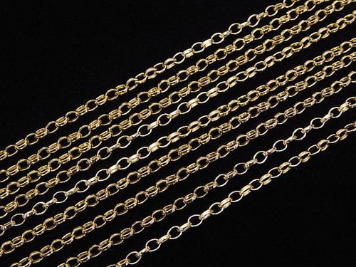 14KGF Oval Rolo Chain 2.4x1.8mm 10cm
