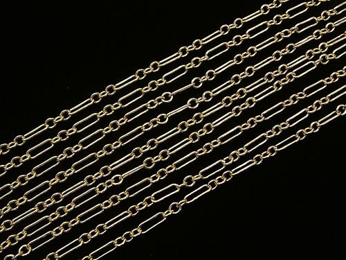 14KGF Figaro (Long and Short) Chain 6.5x2mm 10cm $3.79!