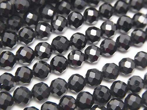 Sale! High Quality Black Spinel AAA Faceted Round 5mm 1strand (aprx.15inch / 37cm)