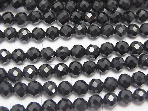 Sale! High Quality Black Spinel AAA Faceted Round 5mm 1strand (aprx.15inch / 37cm)