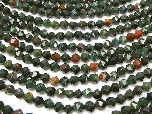 Bloodstone  20Faceted Round 6mm 1strand beads (aprx.15inch/36cm)