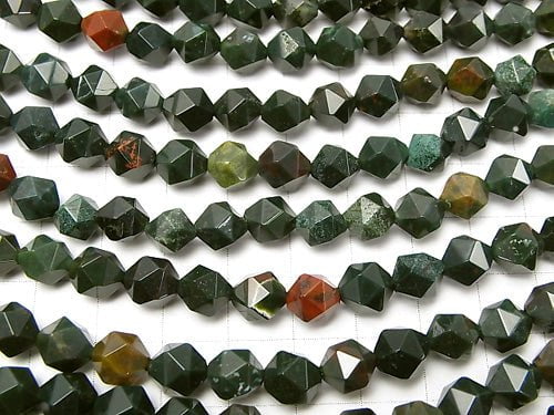 Bloodstone  20Faceted Round 8mm 1strand beads (aprx.15inch/36cm)