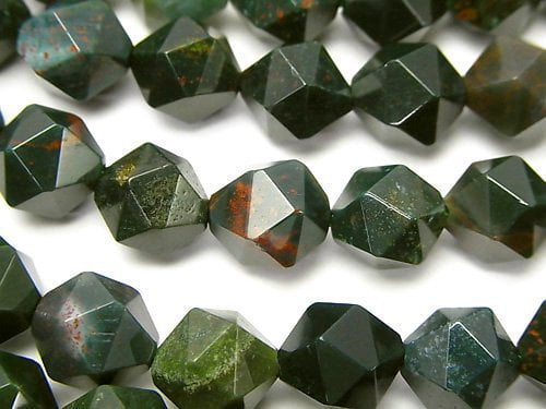 Bloodstone  20Faceted Round 10mm half or 1strand beads (aprx.15inch/36cm)