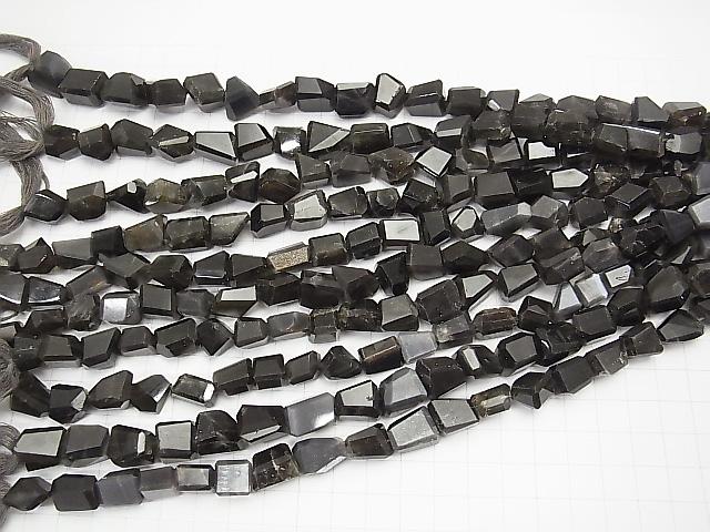 [Video] Black Moonstone AA++ Faceted Nugget half or 1strand beads (aprx.9inch / 23 cm)