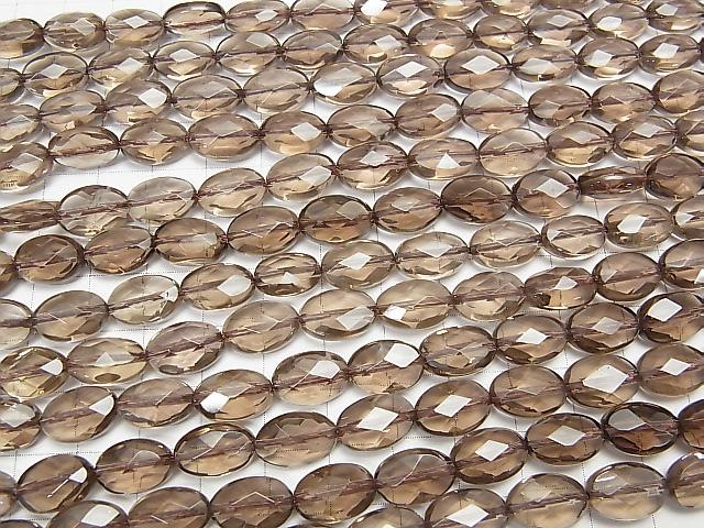 Smoky Quartz AAA Faceted Oval 12x8x5mm half or 1strand beads (aprx.15inch/38cm)