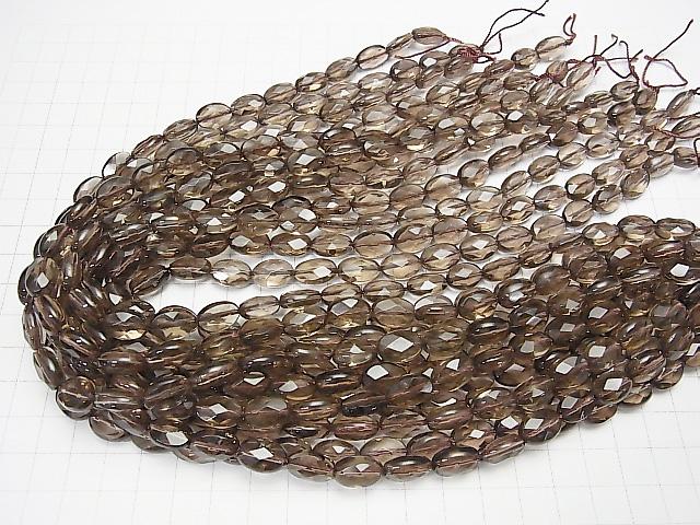 Smoky Quartz AAA Faceted Oval 12x8x5mm half or 1strand beads (aprx.15inch/38cm)