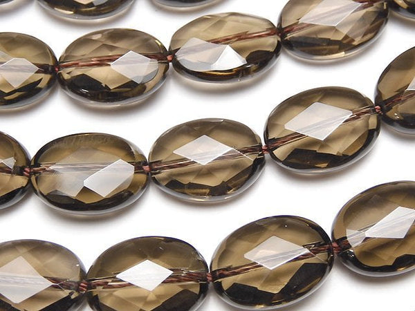 Smoky Quartz AAA Faceted Oval 16x12x7mm half or 1strand beads (aprx.15inch/36cm)