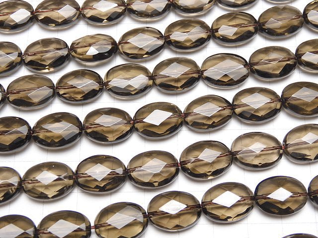 Smoky Quartz AAA Faceted Oval 16x12x7mm half or 1strand beads (aprx.15inch/36cm)